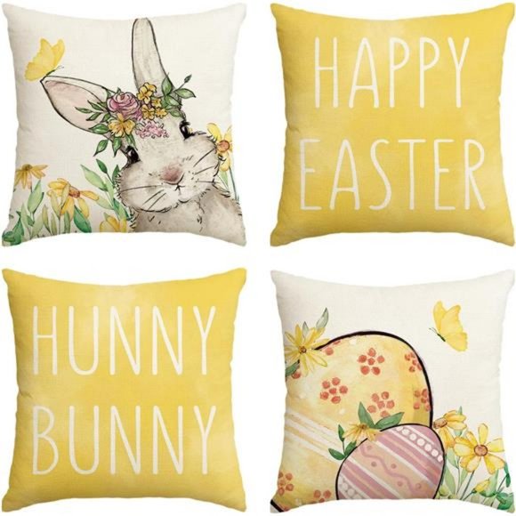 Other - Easter Decorative Throw Pillow Covers Cases Bunny Spring Decor Yellow Accent